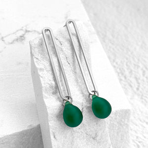 Elongated Oval Drop Earrings
