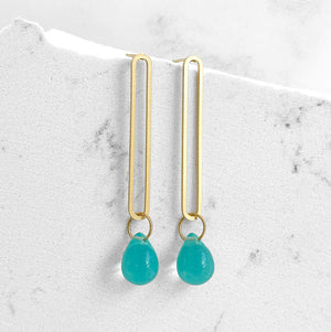Elongated Oval Drop Earrings