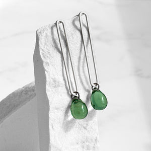 Elongated Oval Drop Earrings