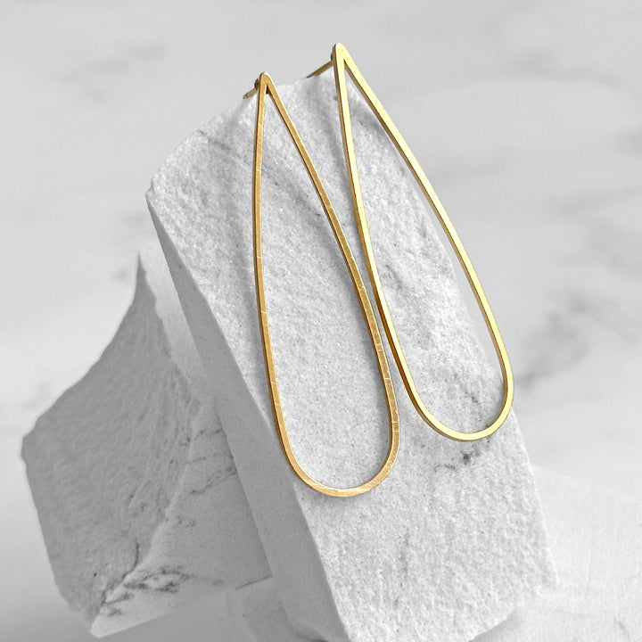 Elongated Teardrop Satin Earrings