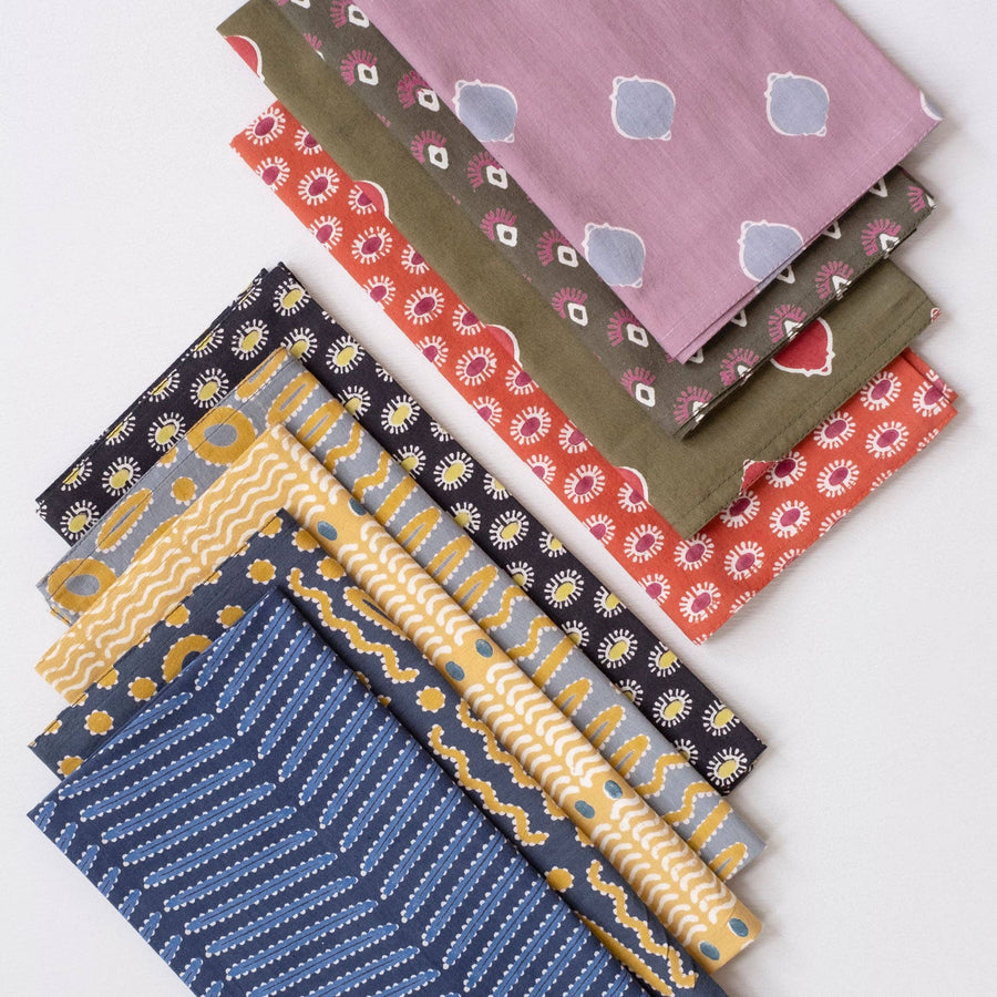 Daisy Brick Wine Block Printed Napkins - set of 4