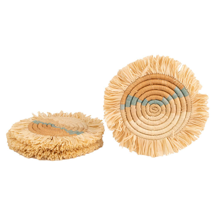 Woodland Fringed Coasters - Driftwood, Set of 4