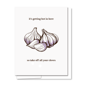 Garlic Cloves Card - Letterpress Funny Love Card
