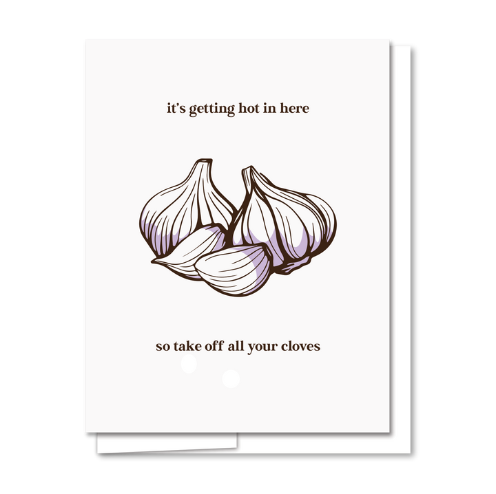 Garlic Cloves Card - Letterpress Funny Love Card