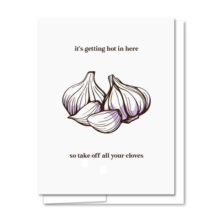 Garlic Cloves Card - Letterpress Funny Love Card
