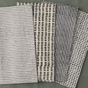Tiny Dot Black Block Printed Napkins - set of 4