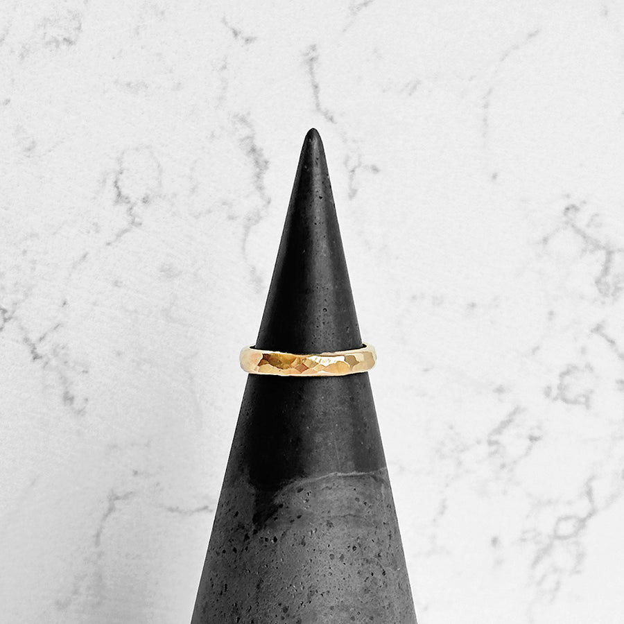 Thick Hammered Gold Ring