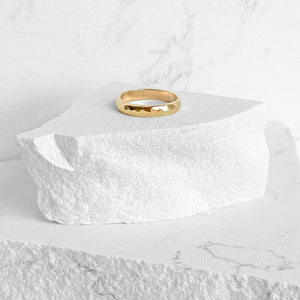 Thick Hammered Gold Ring