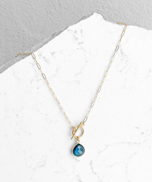 Gemstone Pear Toggle Necklace