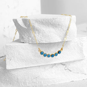 Multi-Stone Arc Necklace Blue Kyanite