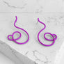 Linework Earrings Purple 1
