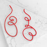 Linework Earrings Red 1