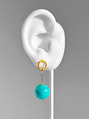 Ingo Earrings--Orange and Turquoise