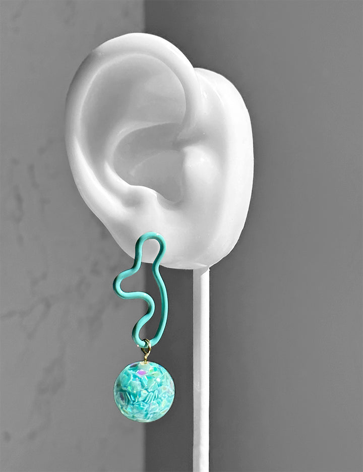 The Blob! Earrings--Aqua