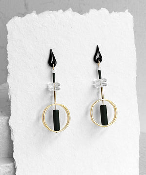 Jo Earrings--Black and Clear
