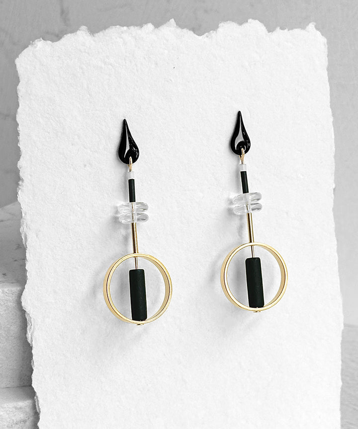 Jo Earrings--Black and Clear