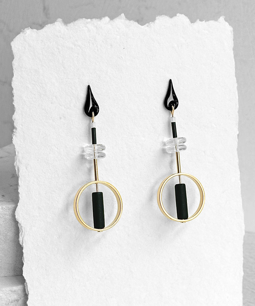 Jo Earrings--Black and Clear
