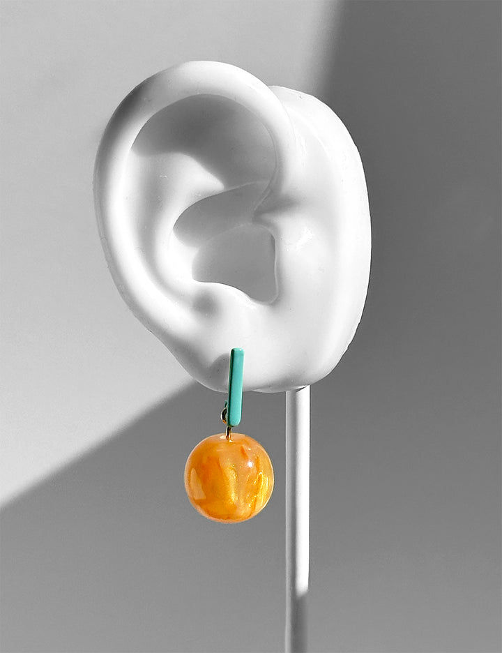 Aarnio Earrings Petite--Turquoise and Orange