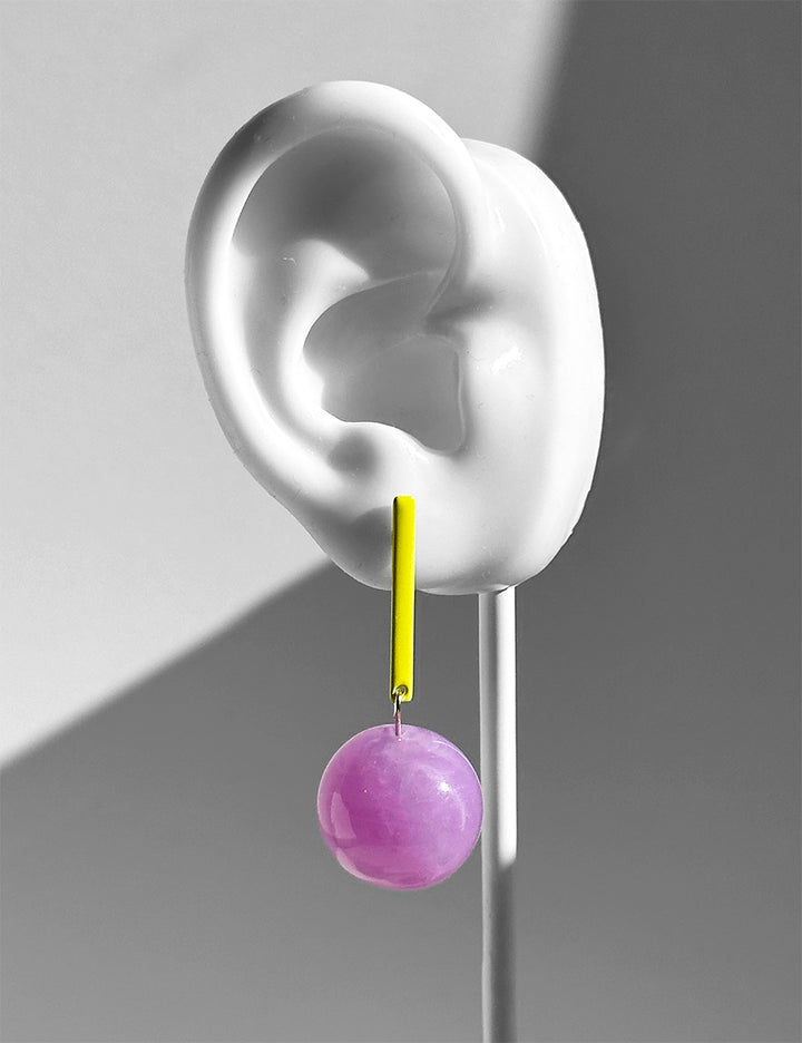 Aarnio Earrings--Yellow and Lavender