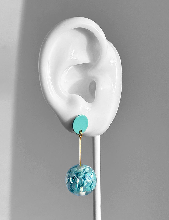 Polka Dot Earrings--Disco Turquoise