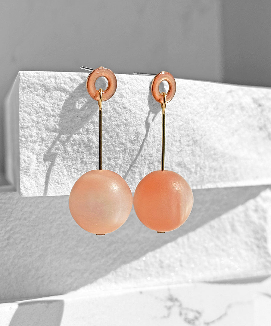 Ingo Earrings--Copper and Peach