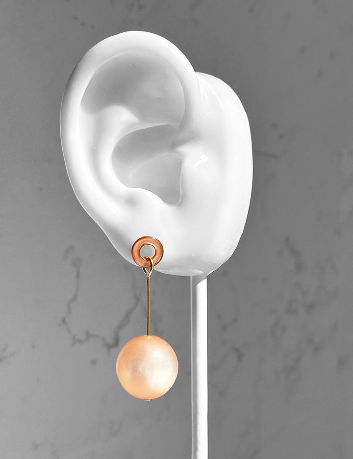 Ingo Earrings--Copper and Peach