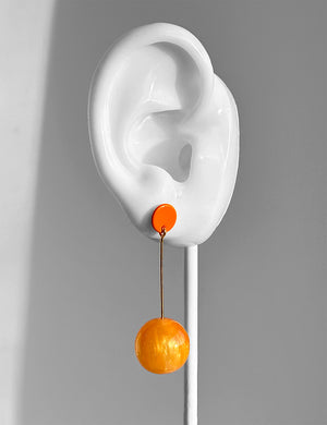 Polka Dot Earrings--Orange