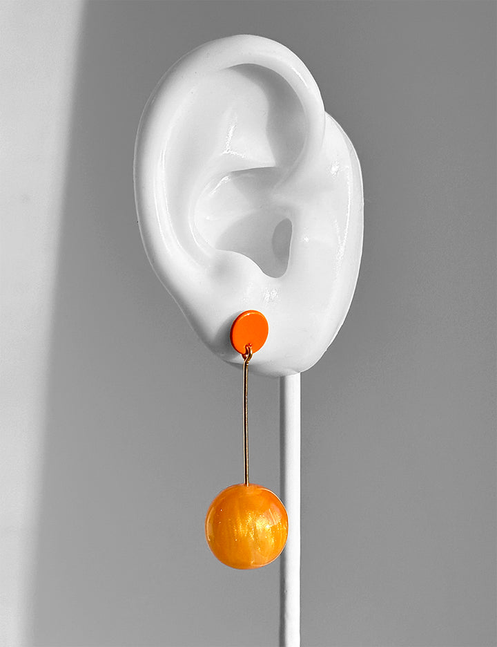 Polka Dot Earrings--Orange