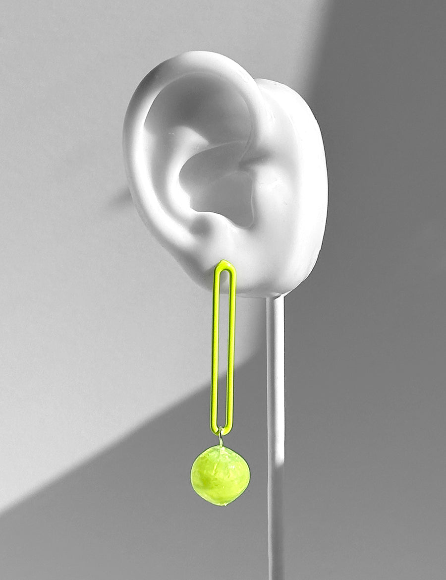 Gino Earrings--Neon Yellow