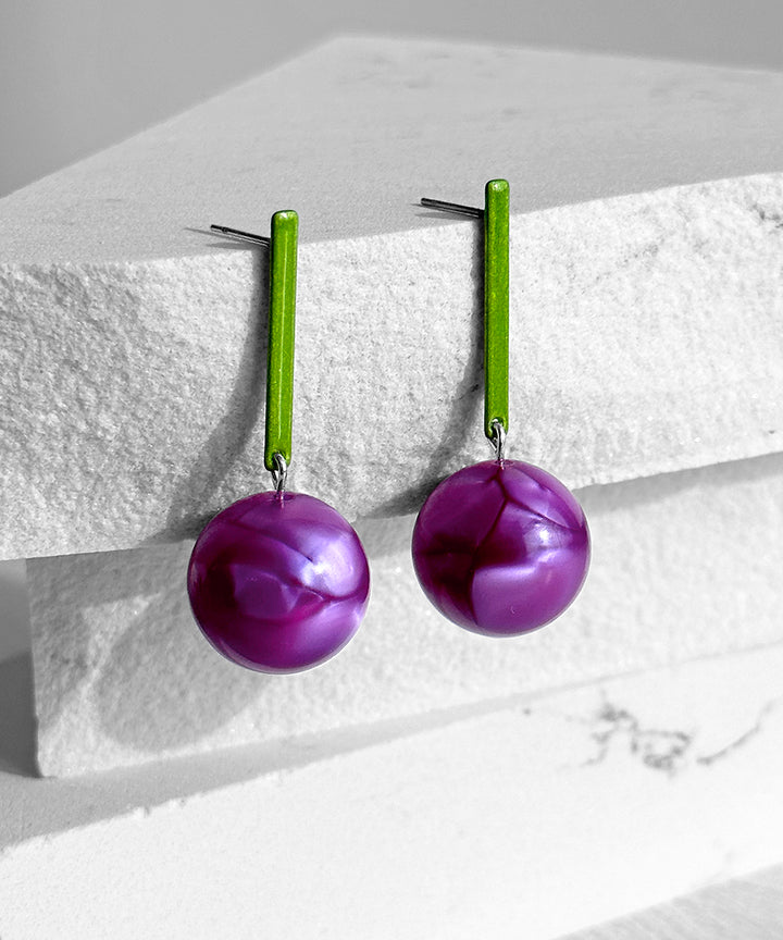 Aarnio Earrings--Green and Purple