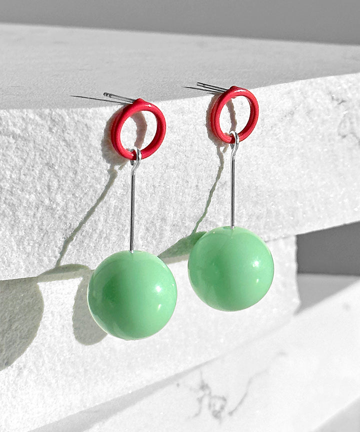 Ingo Earrings--Red and Mint