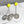 Polka Dot Earrings--Neon Yellow and Silver