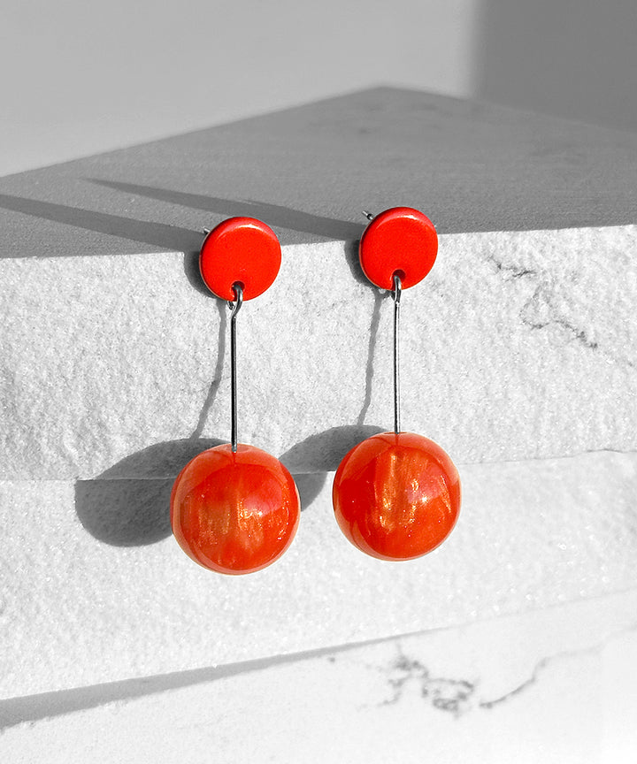 Polka Dot Earrings--Persimmon