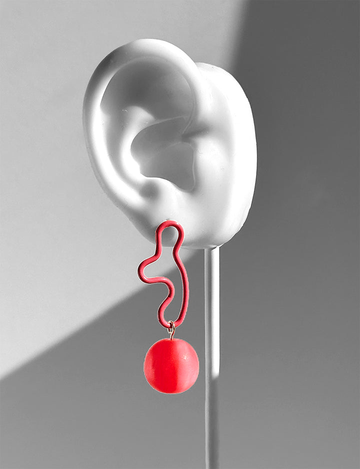 The Blob! Earrings--Raspberry Moonglow
