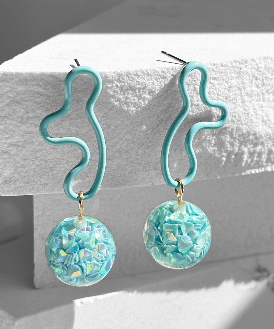 The Blob! Earrings--Aqua