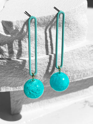 Gino Earrings--Teal