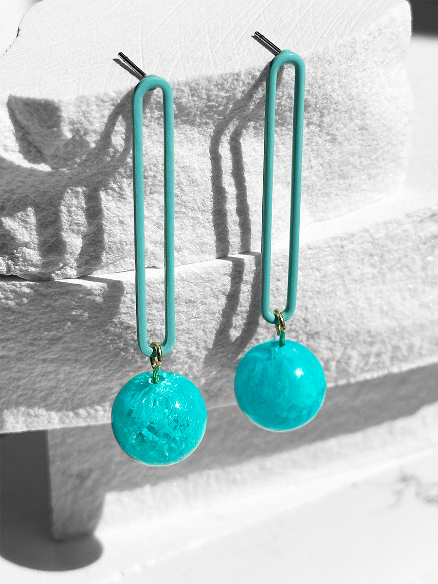 Gino Earrings--Teal