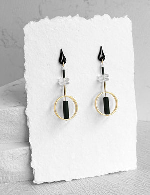 Jo Earrings--Black and Clear