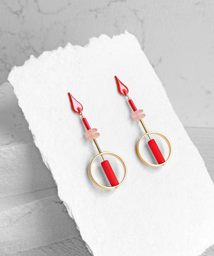 Jo Earrings--Red and Pink