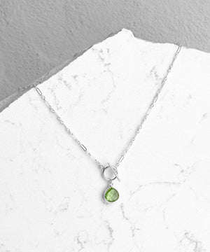 Gemstone Pear Toggle Necklace