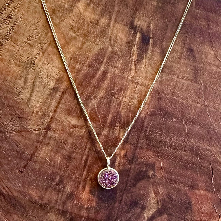 Purple Druzy Necklace