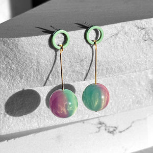 Ingo Earrings--Mint and Pink