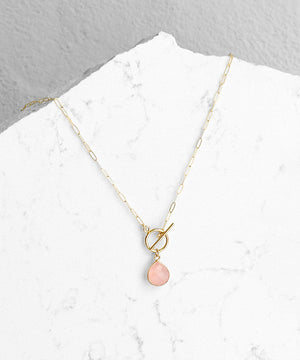 Gemstone Pear Toggle Necklace