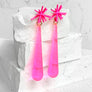 Sputnik Extra Long Drop Earrings--Neon Pink