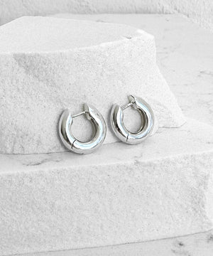 Thick Silver Mini Hoops