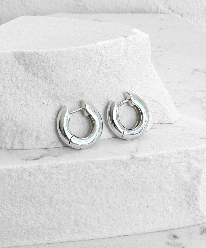 Thick Silver Mini Hoops