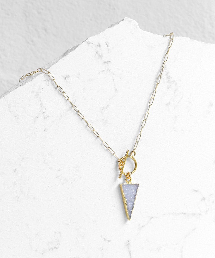 Druzy Triangle Toggle Necklace