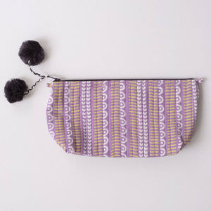 Javie Orchid Block Printed Makeup Pouch