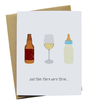 Three Drinks Baby Card