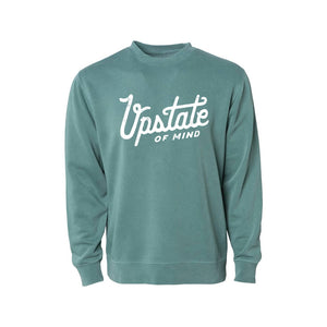 Upstate of Mind - Heritage Script Crewneck - Forest Wash - Small